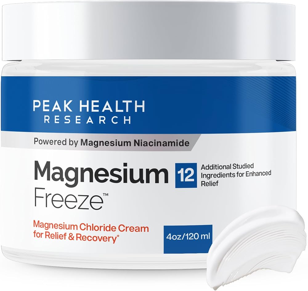 Peak Health Research Magnesium Freeze Cream jar, 4 oz / 120 ml